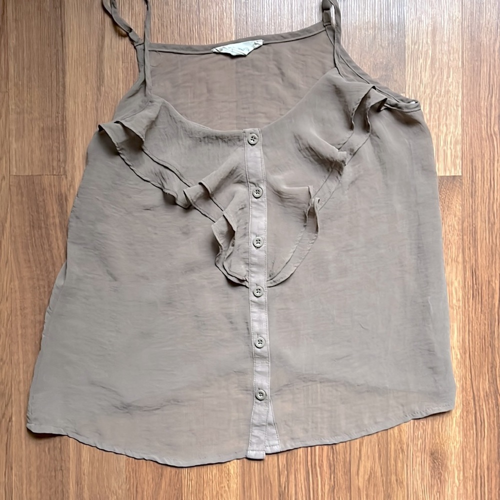 Women’s tan, sheer Forever 21 tank top